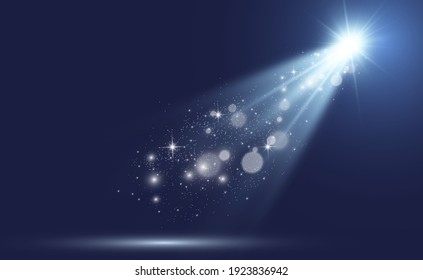 White scene on with spotlights. Vector illustration.	