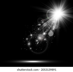 White scene on with spotlights. Vector illustration.