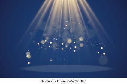 White scene on with spotlights. Vector illustration.	