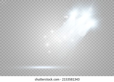 White scene on with spotlights. Vector illustration.