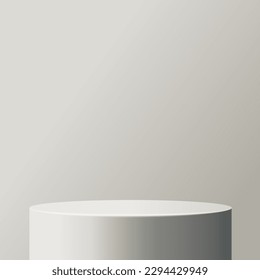 White Scene one podium stage on white background. Vector illustration