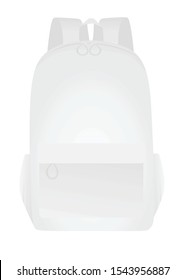 White school bag. vector illustration