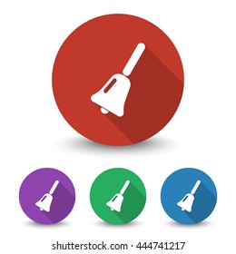 White School Bell icon in different colors set