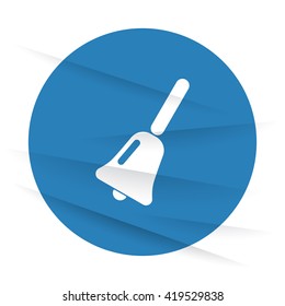 White School Bell icon label on wrinkled paper