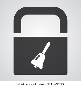 White School Bell icon on black pad lock