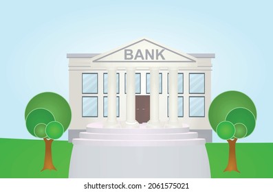 Weißes Schulgebäude. Vektorgrafik