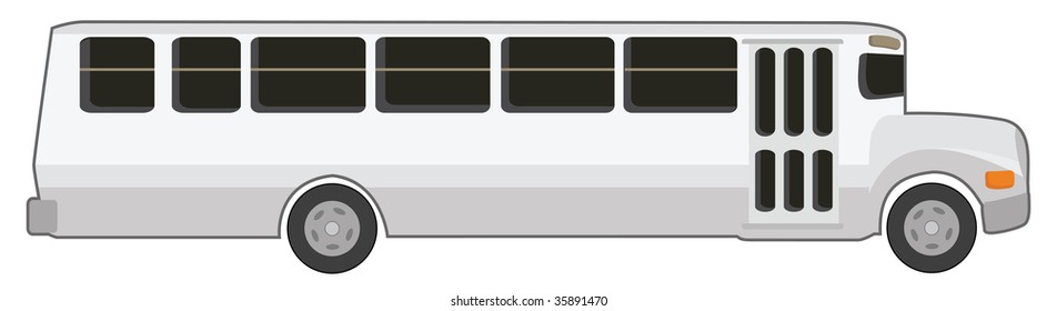 white school bus in vector mode