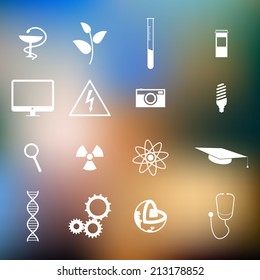 white science icons set