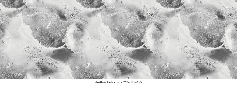 White Science Texture. Vector Abstract Painting. White Fluid Vector Splash. White Abstract Science. Light Grain Background. Grey Gray Ink Science. Grey Rock Floor. Light Grey Color Repeat Stone.