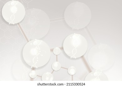 white scientific concept background with copy space, illustration vector.	