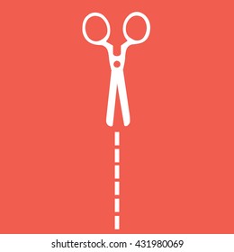 White scissors cut icon vector