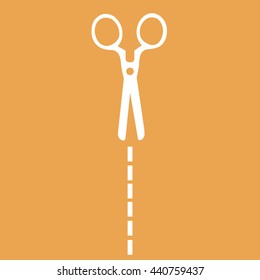 White scissors cut icon vector