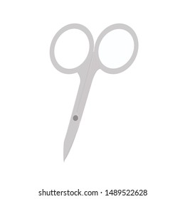 White scissors, white, gray, paper cut