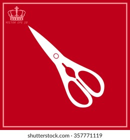 White Scissors icon isolated