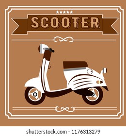 white scooter fashionable barber on a brown background