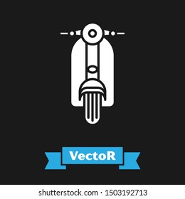 White Scooter icon isolated on black background. Vector Illustration White Scooter icon isolated on black background. Vector Illustration