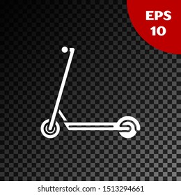 White Scooter icon isolated on transparent dark background.  Vector Illustration