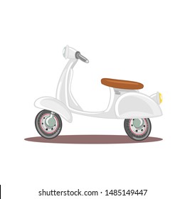 White Scooter on white background vector