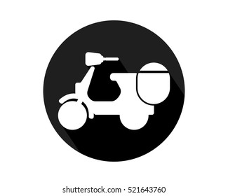 white scooter silhouette vehicle conveyance transport transportation image vector icon logo