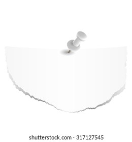 white scraps of paper with colored pin needle