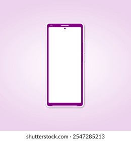 white screen cartoon smartphone sticker background