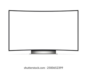 White screen curved LED TV mockup