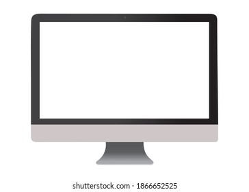 white screen desktop monitor illustration