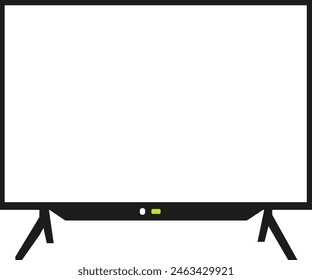 white screen LED TV vector icon