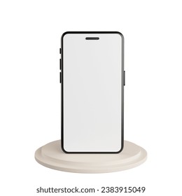 White screen phone for inserting promotional messages cute 3D rendered