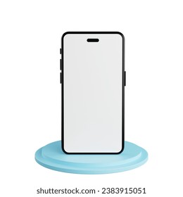 White screen phone for inserting promotional messages cute 3D rendered