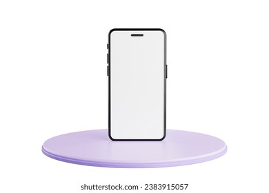 White screen phone for inserting promotional messages cute 3D rendered