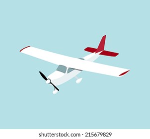 White screw plane on a blue background