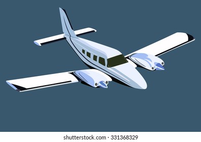 White screw plane on a blue background