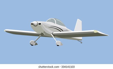 White screw plane on a blue background