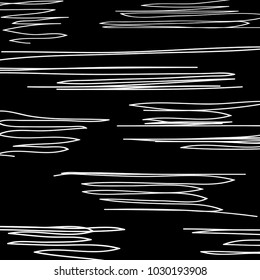 White Scribble Smears Hand Drawn in Pencil. Thin lines pattern
