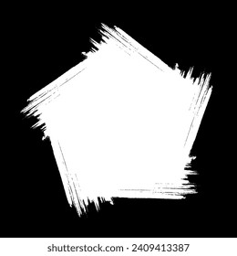 Mancha de esgrima blanca. Marco gruñón. Mano dibujada en pincel. Cartel de venta. Fondo de distancias del vector