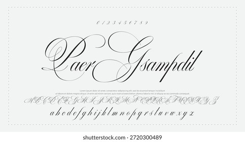  Efecto de texto brillante de remolino elegante de fuente de script blanco