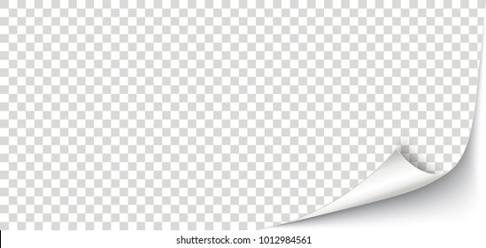 White scrolled corner banner with checked background. Eps 10 vector file.