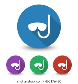 White Scuba Diving icon in different colors set