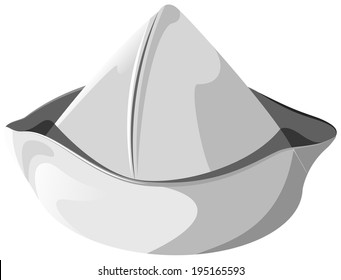 White sea hat isolated. Illustration in vector format