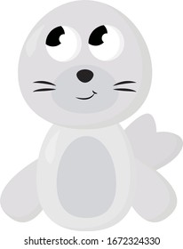 Sello blanco, ilustración, vector sobre fondo blanco.
