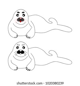 White Seal. Vector Illustration. isolated on White Background.