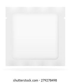 white sealed bag packing vector illustration isolated on background