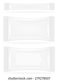 white sealed bag packing vector illustration isolated on background