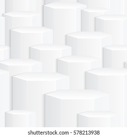 White seamless abstract background with 3D effect
