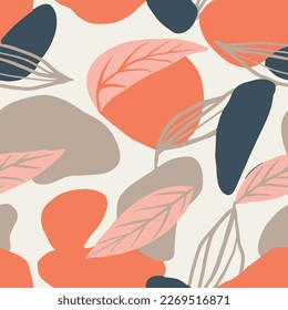 Diseño de escrúpulos de la Flora Abstracta Blanca. Gradiente Color Repetido Hermoso Pintura, Arte Sin Maravilla. Papel de fondo de la forma de vintage de la naturaleza Continua. 