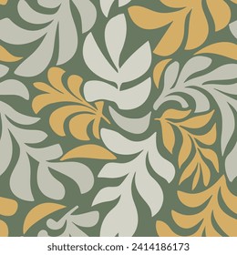 White Seamless Abstract Isolated Tree Set Art. Black Camouflage Fashion Retro Foliage Artwork Print. Pastel Repeated Color Blossom Style Design.