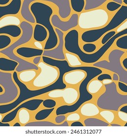 White Seamless Abstract Trendy Surface Print. Green Repeated Fashion Beautiful Element, Seamless Backdrop. Yellow Continuous Summer Organic Shape Art. 