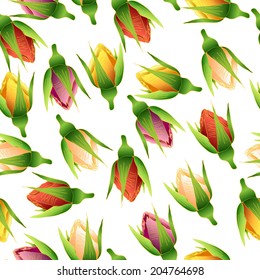 white seamless background with roses vector