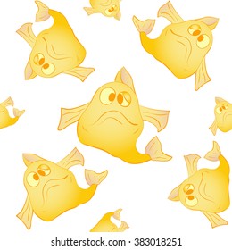 White seamless background. The yellow fish